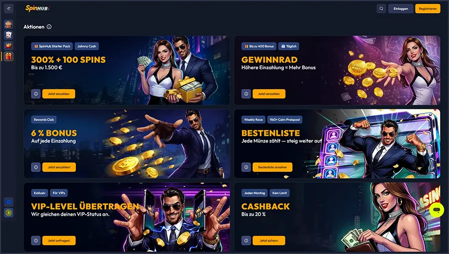 Bonusangebote und Aktionen bei SpinHub Casino