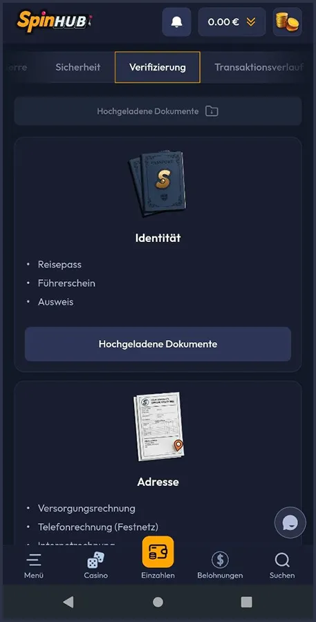 KYC-Verfahren im SpinHub Casino einfach erklärt